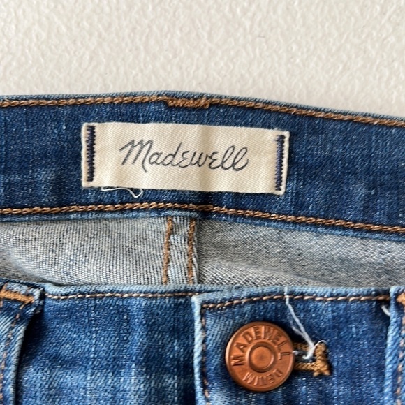 Madewell 9" High-Rise Skinny Medium Wash Raw Hem Sz 27 Tall - Picture 3 of 9